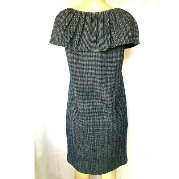 PORTS 1961 Dress Shift Wool Navy White Houdstooth - Picture 3 of 8